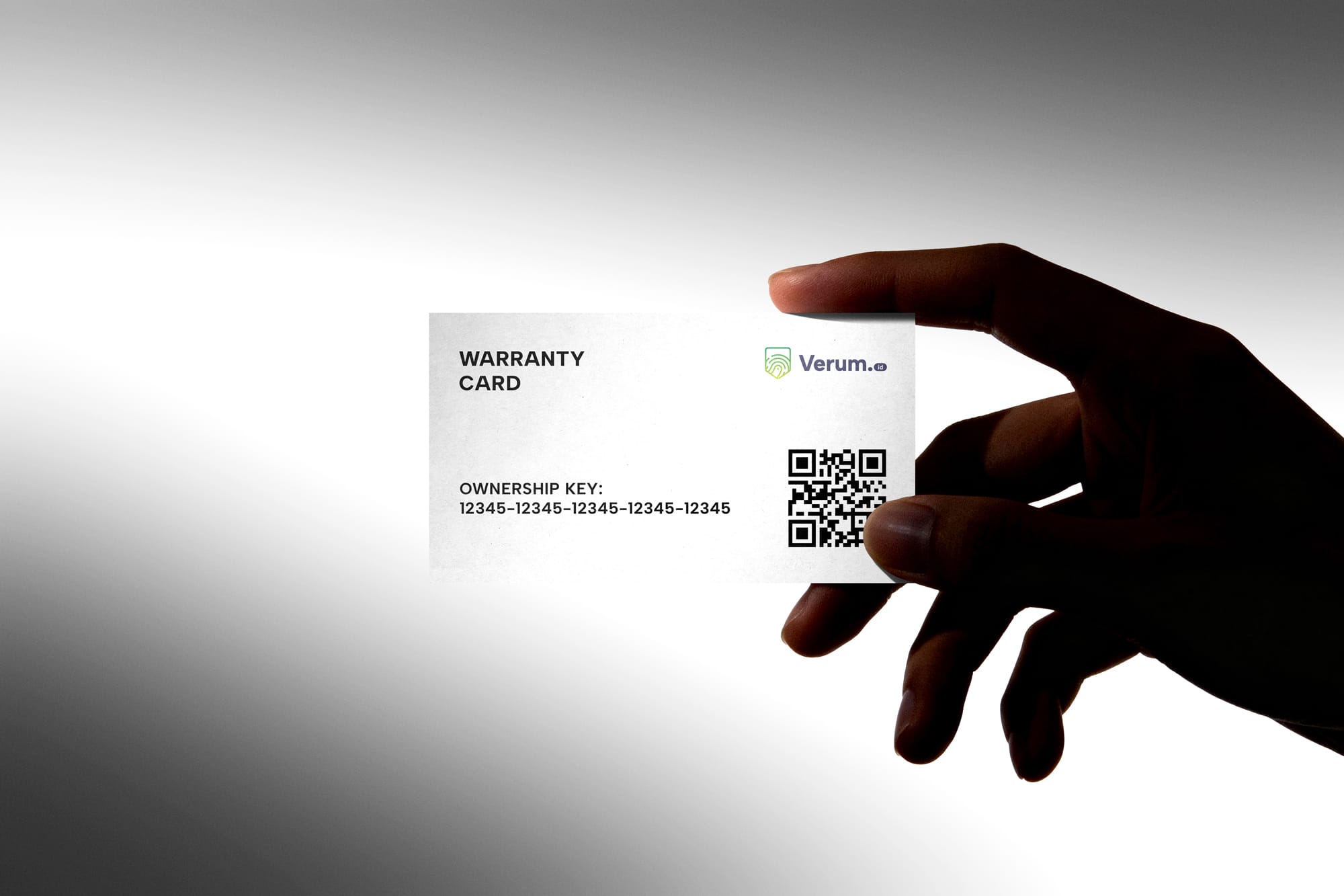 Product warranty card with Digital Product Passport QR code